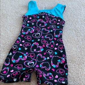 Little girls size 9-10 leotard with shorts brand